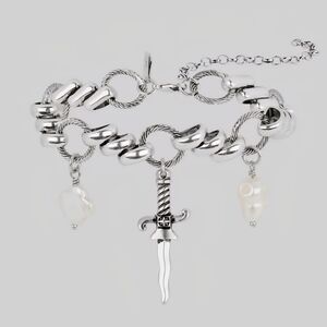 Elegant Silver Bracelet with Pearl Charms